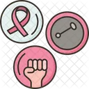 Pin Breast Cancer Icon