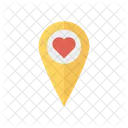 Pin Heart Location Icon