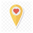 Pin Heart Location Icon