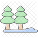 Pin Arbre Lineaire Couleur Icone Icône