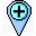 Pin Plus Pixelart Icon