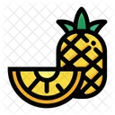 La Mitad Pina Fruta Icono