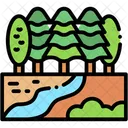 Pine Forest Nature Path Icon