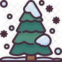 Pine Tree Snowing Winter Icon