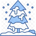 Pine Tree Snowflake Winter Icon