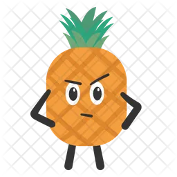 Pineapple fruit character  Icon