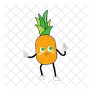 Pineapple Mascot Fruit Character Illustration Art Icon