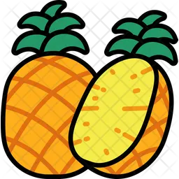 Pineapple With Half Cut  Icon