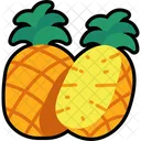Pineapple With Half Cut Pineapple Fruit Icon