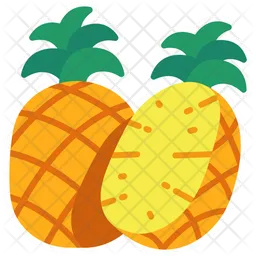 Pineapple With Half Cut  Icon