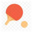 Ping pong paddle with ball  Symbol