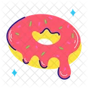 Donut Pingando Comida Doce Item De Confeitaria Icon