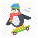 Pinguim Patinando Pinguim De Natal Pinguim Fofo Ícone