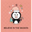 Pinguim Natal Animal Ícone