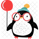 Pingüino con globo  Icon