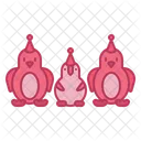 Pinguinos Familia Navidad Icon