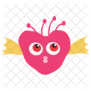 Pink alien has yellow wings  Icon