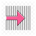 Pink arrow on striped backdrop  Icon