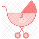 Pink baby stroller  Icon