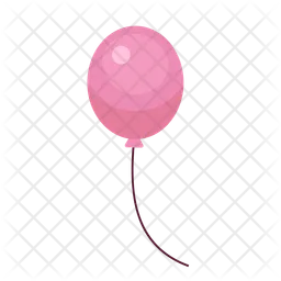 Pink balloon floating  Icon
