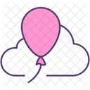 Pink balloon with cloud  Icon