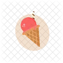 Pink cone ice cream  Icon