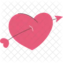 Pink Heart with Arrow  Icon