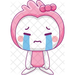 Pink Mascot Crying  Icon