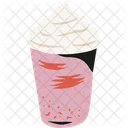 Pink milk frappe with whipped  Icône