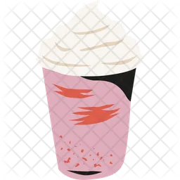 Pink milk frappe with whipped  Icon