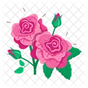 Rose Cartoon Rose Stickers Blooming Flowers Icon