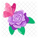 Rose Cartoon Rose Stickers Blooming Flowers Icon