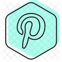 Pinterest Color Shadow Thinline Icon Icon
