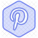 Pinterest Duotone Line Icon Icon