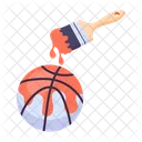 Pintura De Basquete Pincel Jogo De Basquete Icon