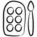 Acuarelas Pinturas De Colores Bandeja De Pintura Icono