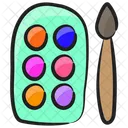 Acuarelas Pinturas De Colores Bandeja De Pintura Icono