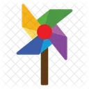 Pinwheel Paper Windmill Child Icon