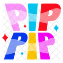 Pip Pip Pip Word Pip Letters Icon