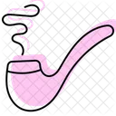 Pipe Smoking Color Shadow Thinline Icon Symbol