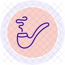 Pipe Smoking Line Icon Icon