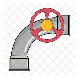 Pipe with steering wheel tap water  Icon