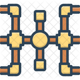 Pipeline Icon - Download in Colored Outline Style