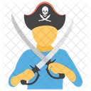 Pirata Con Spada Pirata Incrociato Arma Da Guerra Icon