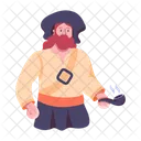Fumante Personagem Pirata Personagem De Fantasia Ícone