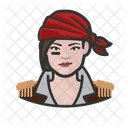 Pirate Woman Caucasian Icône
