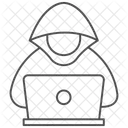 Security Hacker Thinline Icon Icône