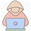 Security Hacker Lineal Color Icon Icône
