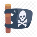 Skull Flag Pirate Flag Flagpole Icon