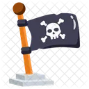 Pirate Flag Skull Flag Flagpole Icon